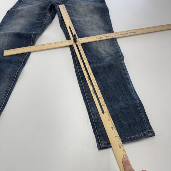 Levis Jeans Womens 6 W28 Blue Mid Rise Slim Cuffed Distressed Denim - Picture 8 of 8